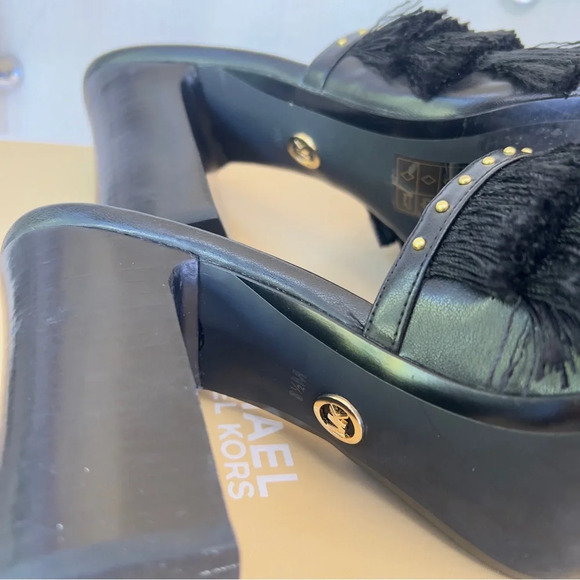 Michael Kors Black Tassel Fringe Mule Heels - Picture 5 of 6